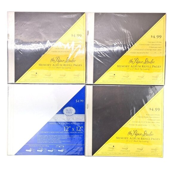 Memory Album Refill Pages 3 Packs Black Paper Studio 1 White Hobby Lobby 12 X 12 - Picture 2 of 7